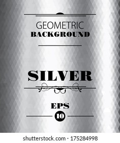 Silver geometric pattern. Vector background 