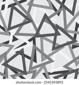 Silver geometric shapes pattern or abstract gradient triangular retro shapes.  Vector background for your design