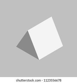 silver and geometric triangle in perspective on a light background