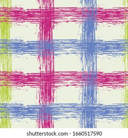 Silver Gingham pattern. Hipster striped fabric print textile design. Vector intersecting lines blanket pattern. Ink texture cool crossed stripes grid.