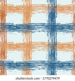 Silver Gingham pattern. Seamless pattern. Vector intersecting lines blanket pattern. Ink texture cool crossed stripes grid.