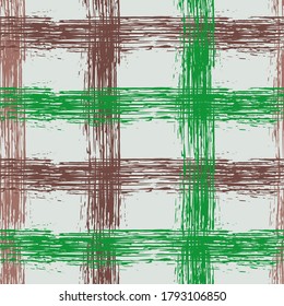 Silver Gingham pattern. Seamless pattern. Vector intersecting lines blanket pattern. Ink texture cool crossed stripes grid.
