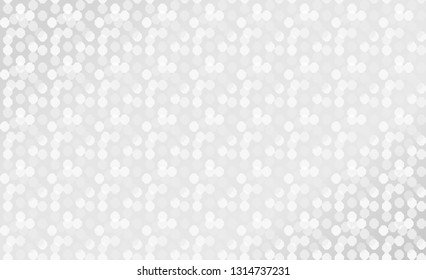 Silver girlish cute background with shiny glitter sparkles. Backdrop for kids party in LOL doll surprise bling style. Decorative scrapbook paper texture. Blurred festive wallpaper with little hexagons