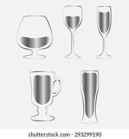 Silver Glass set or collection