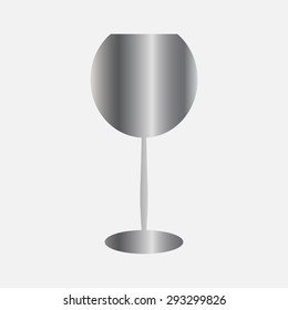 Silver Glass Of Wine Icon