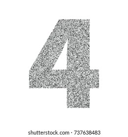 Silver glitter alphabet number 4. Ideal for wedding invitations, posters, greeting cards, banners, flyers, postcards, birthday party designs etc