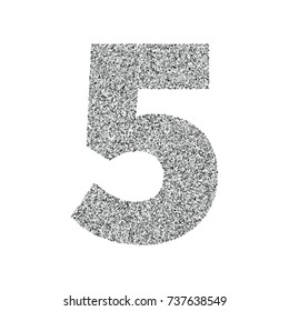 Silver glitter alphabet number 5. Ideal for wedding invitations, posters, greeting cards, banners, flyers, postcards, birthday party designs etc