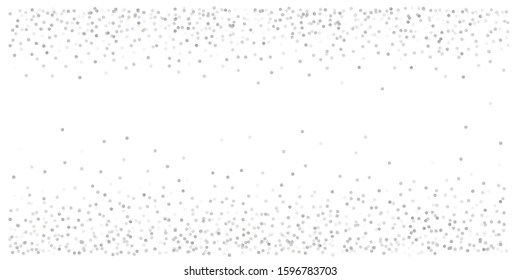 silver glitter background, metal christmas confetti falling. sparkling abstract light magic shining Flying glitter dots particles, sparkle vector border backdrop. shimmer shiny halftone