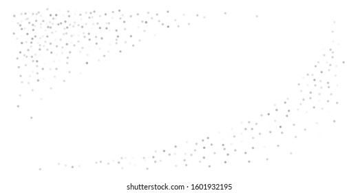 silver glitter background, metal christmas confetti falling. sparkling abstract light magic shining Flying glitter dots particles, sparkle vector border backdrop. shimmer shiny halftone
