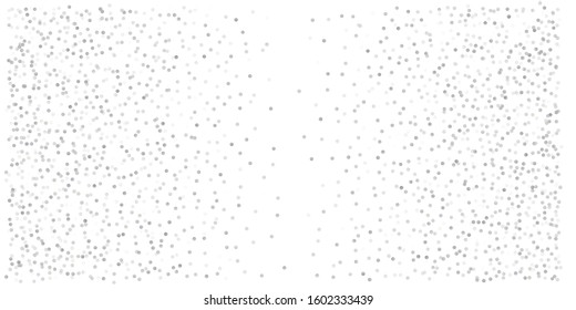 silver glitter background, metal christmas confetti falling. sparkling abstract light magic shining Flying glitter dots particles, sparkle vector border backdrop. shimmer shiny halftone