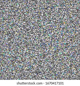 Silver Glitter Background With Rainbow Sparkles