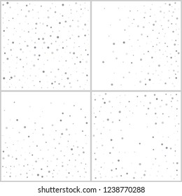 Silver glitter backgrounds polka dot vector illustration set