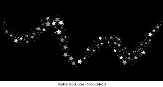 Silver glitter confetti. Abstract design element. Christmas, New Year holiday celebration background. Invitation background. Star silver shine. Christmas light background.