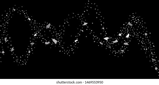 Silver glitter confetti. Abstract design element. Christmas, New Year holiday celebration background. Invitation background. Star silver shine. Christmas light background.
