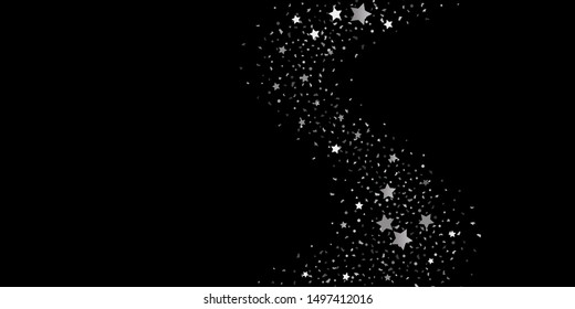 Silver glitter confetti. Abstract design element. Christmas, New Year holiday celebration background. Invitation background. Star silver shine. Christmas light background.
