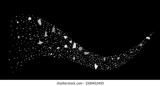 Silver glitter confetti. Abstract design element. Christmas, New Year holiday celebration background. Invitation background. Star silver shine. Christmas light background.