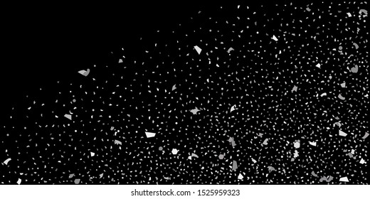 Silver glitter confetti. Abstract design element. Christmas, New Year holiday celebration background. Invitation background. Star silver shine. Christmas light background.