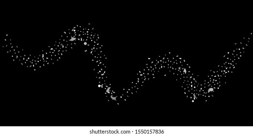 Silver glitter confetti. Abstract design element. Christmas, New Year holiday celebration background. Invitation background. Star silver shine. Christmas light background.