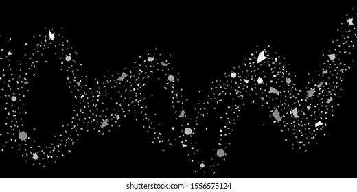 Silver glitter confetti. Abstract design element. Christmas, New Year holiday celebration background. Invitation background. Star silver shine. Christmas light background.