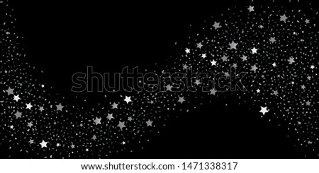 Silver glitter confetti. Abstract design element. Christmas, New Year holiday celebration background. Invitation background. Star silver shine. Christmas light background.