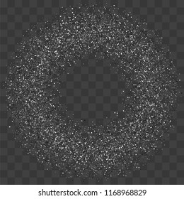 Silver glitter confetti. Illustration of a drop of shiny particles. Decorative element. Luxury background for your design, cards, invitations, gift, vip. 