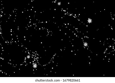 Confeti de brillo plateado. Ilustración de una gota de partículas brillantes. Elemento decorativo. Lujo para su diseño, tarjetas, invitaciones, regalo, vip. 