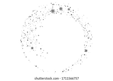 Silberglitter Konfetti. Illustration eines Tropfens glänzender Partikel. Dekoratives Element. Luxuriöser Hintergrund für Ihr Design, Karten, Einladungen, Geschenk, Vip. 
