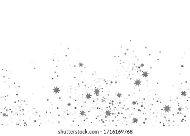 Silver glitter confetti. Illustration of a drop of shiny particles. Decorative element. Luxury background for your design, cards, invitations, gift, vip. 