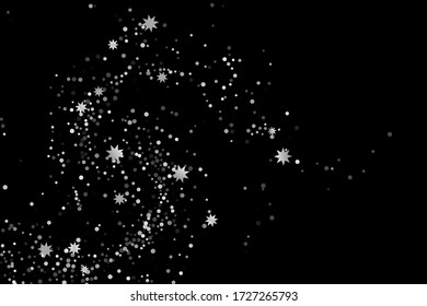 Silver glitter confetti. Illustration of a drop of shiny particles. Decorative element. Luxury background for your design, cards, invitations, gift, vip. 