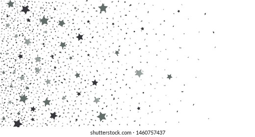 Silver glitter confetti. Light background. White abstract texture. Vector abstract graphic design. New Year Christmas. Silver glitter background. Vector elegant invitation template.