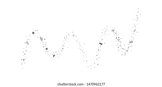 Silver glitter confetti. Light background. White abstract texture. Vector abstract graphic design. New Year Christmas. Silver glitter background. Vector elegant invitation template.