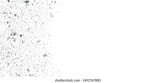 Silver glitter confetti. Light background. White abstract texture. Vector abstract graphic design. New Year Christmas. Silver glitter background. Vector elegant invitation template.