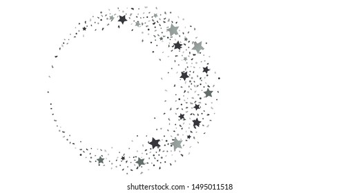 Silver glitter confetti. Light background. White abstract texture. Vector abstract graphic design. New Year Christmas. Silver glitter background. Vector elegant invitation template.