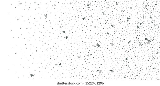Silver glitter confetti. Light background. White abstract texture. Vector abstract graphic design. New Year Christmas. Silver glitter background. Vector elegant invitation template.