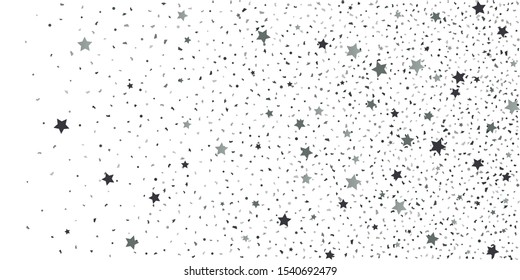 Silver glitter confetti. Light background. White abstract texture. Vector abstract graphic design. New Year Christmas. Silver glitter background. Vector elegant invitation template.