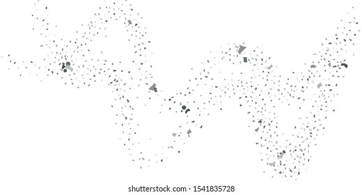 Silver glitter confetti. Light background. White abstract texture. Vector abstract graphic design. New Year Christmas. Silver glitter background. Vector elegant invitation template.