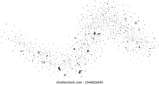 Silver glitter confetti. Light background. White abstract texture. Vector abstract graphic design. New Year Christmas. Silver glitter background. Vector elegant invitation template.