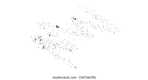 Silver glitter confetti. Light background. White abstract texture. Vector abstract graphic design. New Year Christmas. Silver glitter background. Vector elegant invitation template.