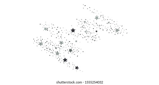 Silver glitter confetti. Light background. White abstract texture. Vector abstract graphic design. New Year Christmas. Silver glitter background. Vector elegant invitation template.