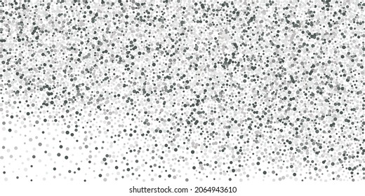 Silver glitter confetti. Light background. White abstract texture. Vector abstract graphic design. New Year Christmas. Silver glitter background. Vector elegant invitation template.