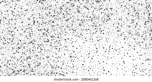 Silver glitter confetti. Light background. White abstract texture. Vector abstract graphic design. New Year Christmas. Silver glitter background. Vector elegant invitation template.