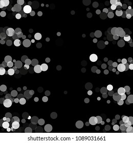  Silver glitter confetti on a black background. Illustration of a drop of shiny particles. Decorative element. Luxury background for your design, cards, invitations, gift, vip. 
