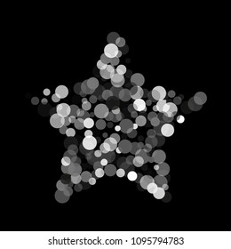  Silver glitter confetti on a black background. Illustration of a drop of shiny particles. Decorative element. Luxury background for your design, cards, invitations, gift, vip. 