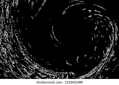 Silver glitter confetti on a black background. Illustration of a drop of shiny particles. Decorative element. Luxury background for your design, cards, invitations, gift, vip. 