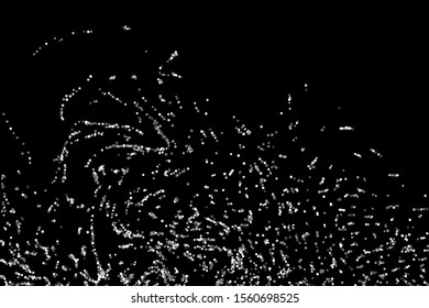 Silver glitter confetti on a black background. Illustration of a drop of shiny particles. Decorative element. Luxury background for your design, cards, invitations, gift, vip. 