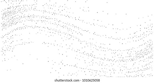 Silver glitter confetti on a white background. Illustration of a drop of shiny particles. Decorative element. Luxury background for your design, cards, invitations, gift, vip.