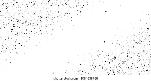 Silver glitter confetti on a white background. Illustration of a drop of shiny particles. Decorative element. Luxury background for your design, cards, invitations, gift, vip. 