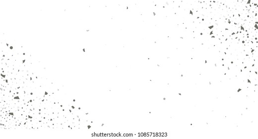 Silver glitter confetti on a white background. Illustration of a drop of shiny particles. Decorative element. Luxury background for your design, cards, invitations, gift, vip. 