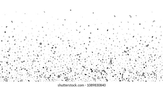 Silver glitter confetti on a white background. Illustration of a drop of shiny particles. Decorative element. Luxury background for your design, cards, invitations, gift, vip. 
