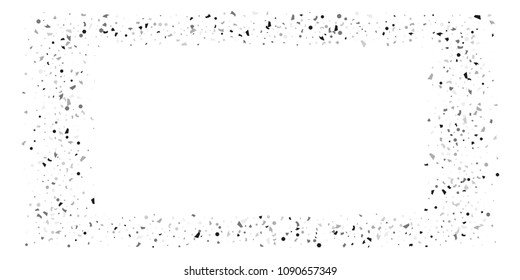 Silver glitter confetti on a white background. Illustration of a drop of shiny particles. Decorative element. Luxury background for your design, cards, invitations, gift, vip. 